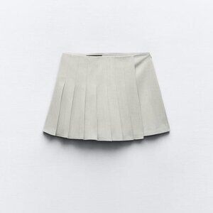 ZARA HIGH WAISTED PLEATED SKORT